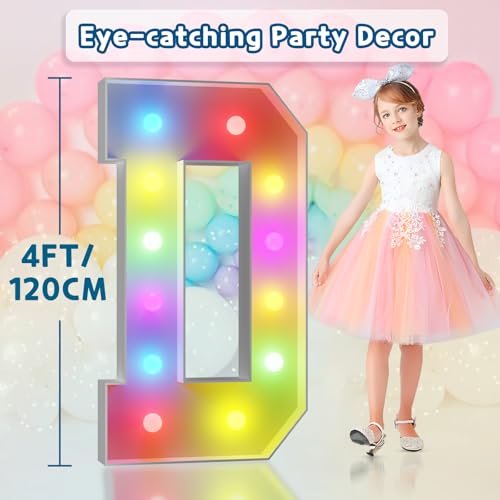 Image of Imprsv Colorful Marquee Letters 4 Feet Tall, Large Light up Letters D