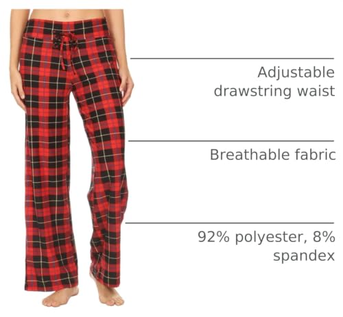 Image of Leggings Depot Women's Wide Leg Drawstring Pajama Pants for Lounge, Sleep