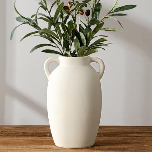 White Ceramic Vase-Boho Decorative Vase,Terracotta Tall Vases Decorative Pottery are