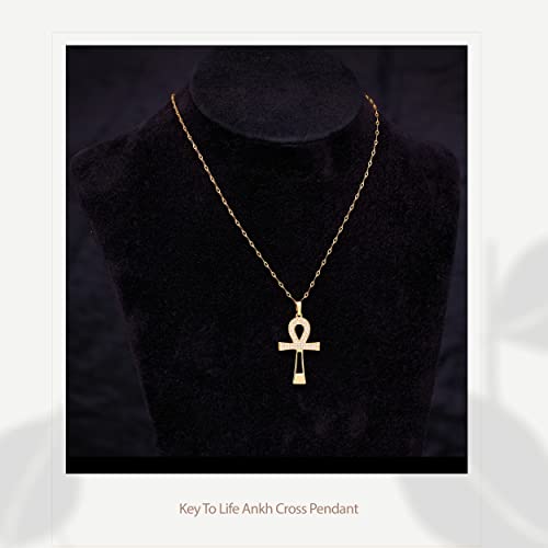 Key To Life Ankh Cross Pendant Necklace For Women/Zircon Stone /80% Pure Copper Extracted From Sinai/Handmade/Rustproof/Adjustable/Symbol Of Protection/Egyptian Jewelry Gift For Women/Girl/Mom. #TOP2