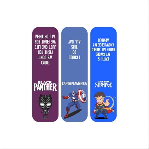 Image of Zesta Magnetic Bookmark | Aesthetic Book Mark for Reading | Cute Anime Bookmarks for Kids, Students | Book Accessories for Novels, Gifts for Readers (Superhero A, Medium (9X2.5 Cms))