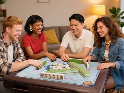 Mahjong Mat, tapete antideslizante para juegos de mesa 32.4x32.4 pulg miniatura 6