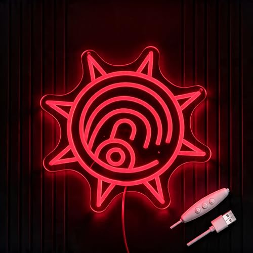 Image of Wasteland Cleaner Symbol Neon Sign - 33x33cm Red LED Wall Art, Graffiti Style inchTrash Hunter inch Emblem for Gamer Room, Manga Fan Decor, Anime Style Night Light