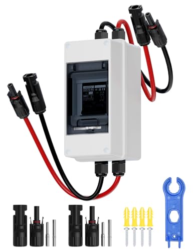 DIHOOL 40A 1000V Solar DC Isolator Switch Circuit Breaker, IP65 Waterproof with Extension Cable, Battery Disconnect Cut Off Switch for Solar Arrays