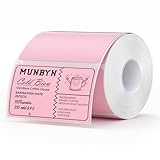 MUNBYN 3x2 Inch Pink Thermal Labels, Thermal Sticker Labels for Price, Barcode, Mailing, Name, 500 Sheets/1 Roll