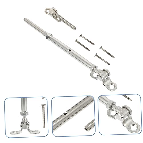 Kit de barandilla 1set para poste de cubierta y líneas de cable de escalera con herrajes tensor para seguridad y soporte miniatura 4