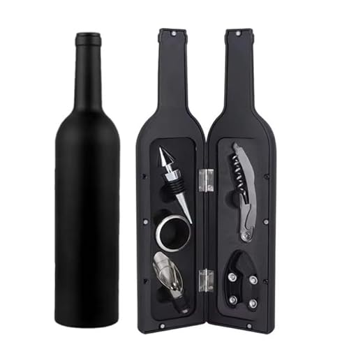 Set Accessori Vino 5 Pezzi in Custodia a Forma di