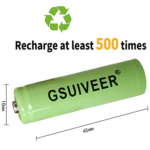 Gsuiveer Rechargeable Solar Light Batteries Aaa Nimh 600Mah 1.2V For Outdoor Garden Lights (20 Pack) #TOP2
