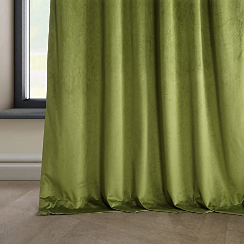 HPD Half Price Drapes Heritage Plush Velvet Curtains 108 Inches Long Room Darkening Curtains for Bedroom & Living Room 50W x 108L, (1 Panel), Dark Yellow Green by HPD Half Price Drapes - Image 7