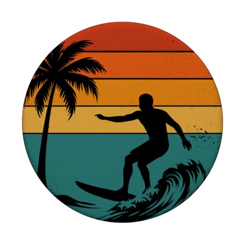 Surfeur Beach Surf Retro Surfboarder Funny Surf Graphic PopSockets PopGrip Adhésif – vue 3