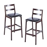 【Parfait pour votre espace】 : Avec une hauteur d'assise de 71 cm, ces tabourets de bar sont parfaits pour les comptoirs et bars de 94 cm à 104 cm de hauteur. Leur design polyvalent, inspiré du style campagnard, en fait un excellent ajout à la cuisine, à la salle à manger ou au bar.