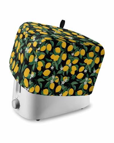 Orange Lemon Toaster Cover 2 Slice, Spring Leaves Vintage Pastoral Country Dustproof Bread Machine Oven Cover with Storage Pockets, Fits Most Kitchen Toasters Protector