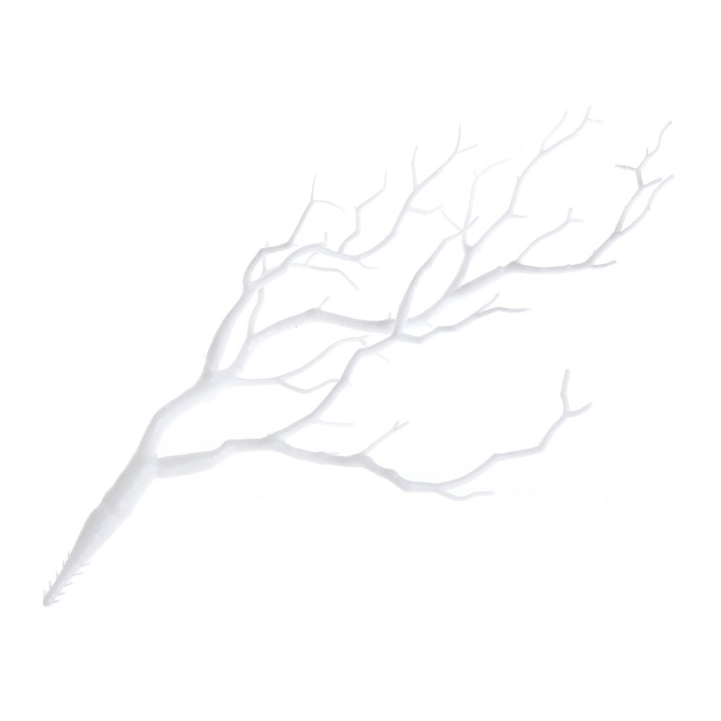 LIYUDL Artificial Peacock Coral Branches Fake Plastic Artificial Plants Dried Tree Simulation Ornaments for Garden Home Weeding Party Office Decoration and Table Centerpieces (White)