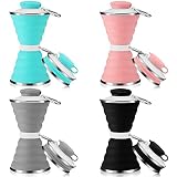 Zeyune 8 Pcs Collapsible Water Bottles Foldable Leak Proof Travel Water Bottle Reusable Portable BPA