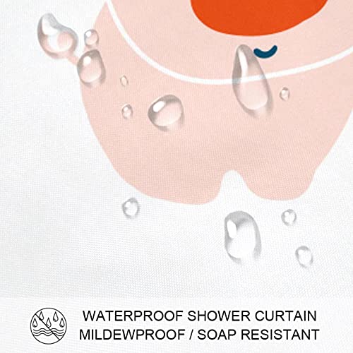 Rideau de douche cochon mignon 183 cm pour salle de bain