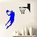 Zaosan Tatuajes de Pared Grand Slam Baloncesto Pintura de Pared Arte Desmontable Vinilo Decorar la Pared Decoración Deportes Fondo de Pantalla Azul 84x222cm
