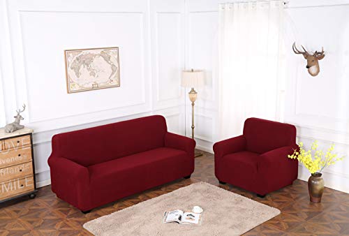 TIANSHU Sesselbezüge,Spandex Sofabezug Stretch Couchbezug Elastischer Antirutsch Stretchhusse Weich Stoff,Jacquard-Stretch-Sofabezug… – Ansicht 2