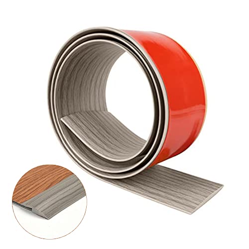 Floor Transition Strip Self Adhesive Carpet & 6.56 Ft Pvc Threshold Strips, Floor Edging Trim Strips For Threshold Transitions With A Height Less Than 5 Mm (Grey Wood Grain) #TOP3