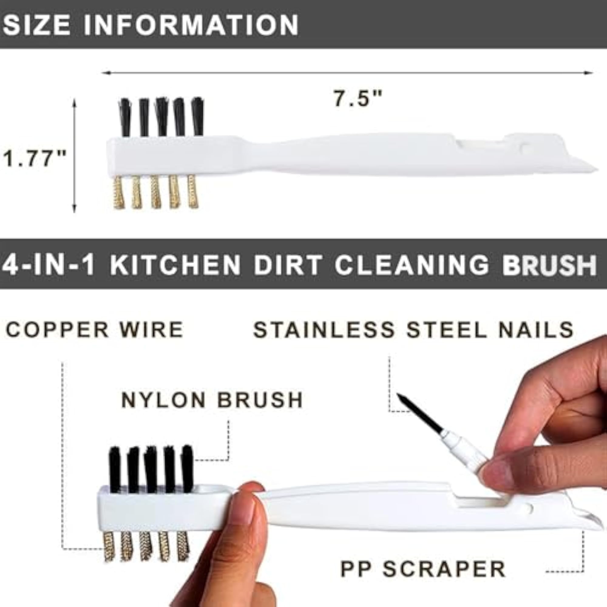 4in1 Multipurpose Gas Stove Top Burner Cleaning Brush