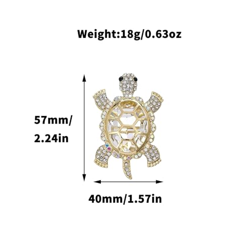 5pcs Turtle Brooch with Crystal Diamonds, Turtle Enamel Pin, Turtle Jewelry for Decorating Clothes2