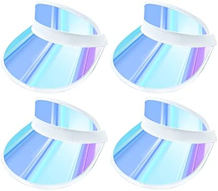 4 Pack Sun Visor Hat Women Adjustable Outdoor Sports UV Protection Sunhat Clear Cap.