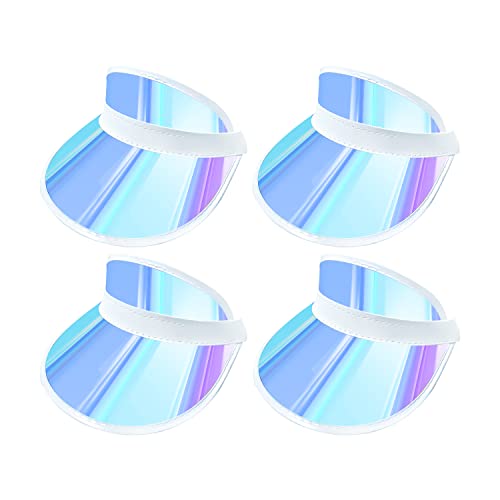 4 Pack Sun Visor Hat Women Adjustable Outdoor Sports Uv Protection Sunhat Clear Cap. #TOP2