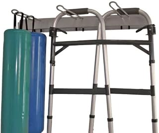 Cane Crutch Roll Walker Rack, Wall Storage 6 Hook Gray