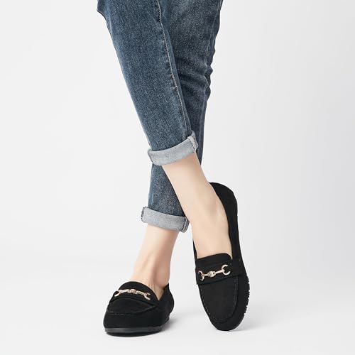 Image of BGSTGUDS Women's Wide Loafers Shoes Cute Dressy Shoes Ladies Comfort Slip Ons Work Shoes