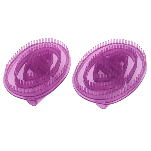 LeGeYo Spazzola massaggiante in silicone Meridian, massaggiatore per il corpo, viola, manico ergonomico portatile per rilassamento muscolare e uso doccia