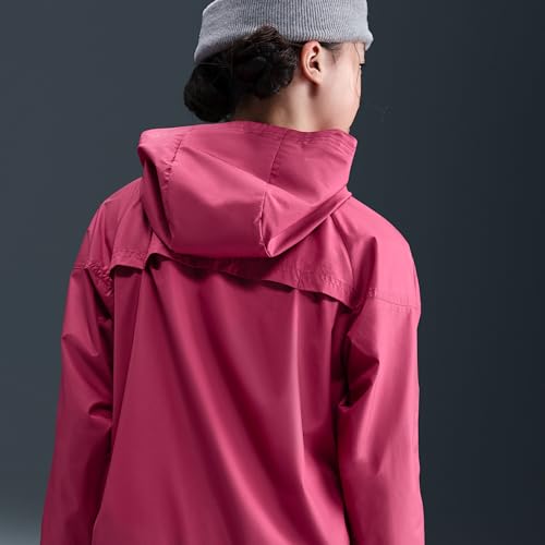 Nike Sportswear Windrunner Big Kids' Hooded Repel Jacket (Sweet Beet/Sweet Beet/White)3