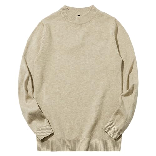 Pull à col roulé pour hommes chic en tricot beige raffiné