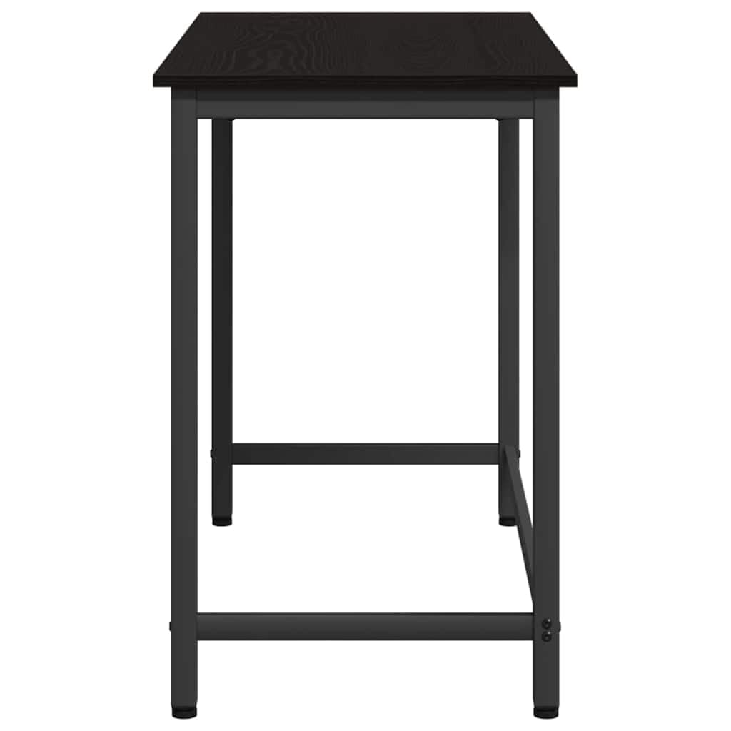 Czarny Stół Dębowy 80 x 50 x 76,5 cm z Drewna Inżynieryjnego i Stali
