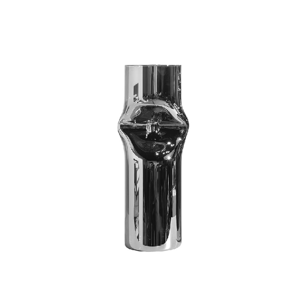 Vase argenté design de 32cm pour une décoration de salon contemporaine et raffinée