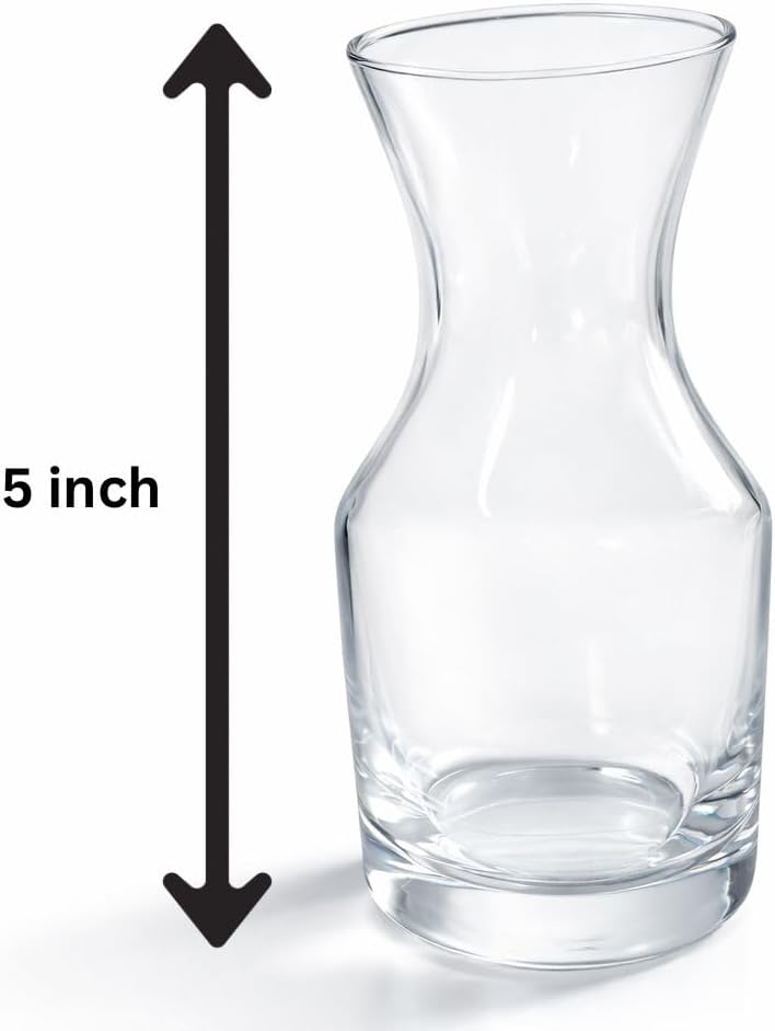 Mimosa Bar Supplies Carafe Glasses – 8.5 Oz Pack of 4 Measuring Small Carafes – Perfect Champagne & Juice Ratio – Clear Glass Mini Pitchers for Brunch, Showers & Events – Mini Carafes for Mimosa Bar - Image 4