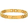 MPRAINBOW Personalized Women Gold Link Bracelet - 18k Gold Plated Name ID Engraved Link Bracelet,Adjustable Watch Band Chain Wristband Jewelry Gifts to Lover Girlfriend