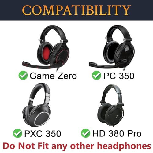Image of SOULWIT Microfiber Velour Headband Cover for Sennheiser EPOS Game Zero /PC350 /PXC350 /HD380 /HD380 PRO Headphones, Replacement Headstrap Pad Repair Part - Black