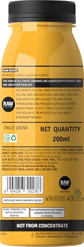Image of RAW Pressery Alphonso Mango Juice | Fruit Juice | Not from Concentrate | Mango Drink | 200ml