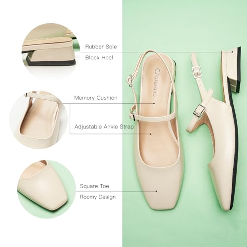 Image of C.Paravano Slingback Flats | Slingback Sandals for Women | Sandals Flats | Adjustable Ankle Strap Shoes
