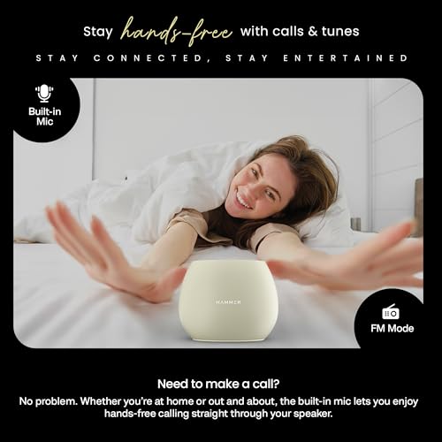 Image of (Refurbished) Hammer Drop 5W Bluetooth Wireless Speaker, Twin Pairing, TWS Function, 1200 mAh Battery, 100H Standby, Type-C Charging, 52mm Driver (Beige)