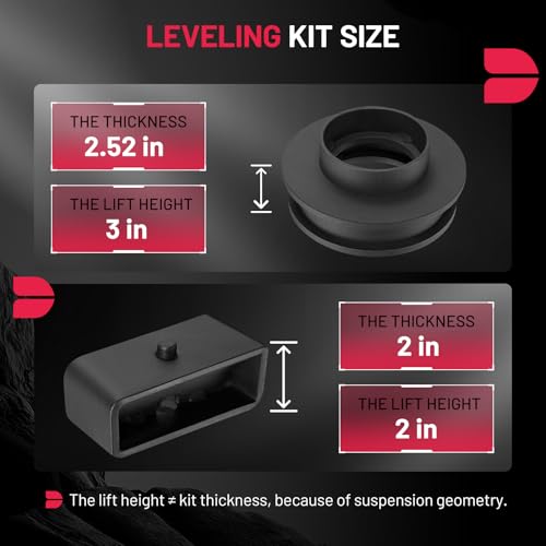 Image of BDFHYK Front and Rear Leveling lift kit Compatible with Chevy Silverado 1500 99-06, Compatible with GMC Sierra 1500 99-06, Iron Billet Strut Spacers Leveling Kit Suspension Leveling Lift Kit