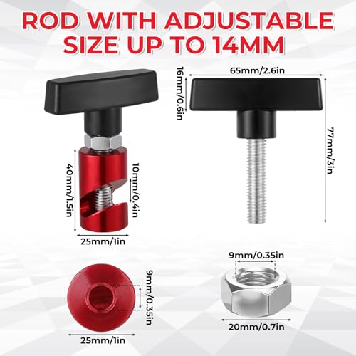 Image of 8 PCS Car Hood Prop Struts Clamp | Hood Strut Clamp Car Hood Holder Lift Support Retaining Clip Rod Retaining Holder Tool (Yellow, Blue, Red and Black)