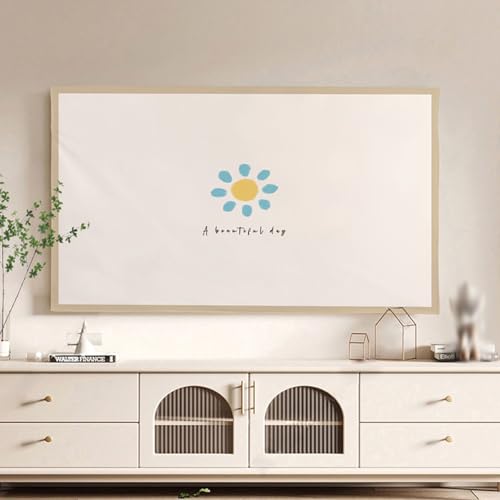 Indoor TV Cover For Led Lcd Flat Curved Screen TV Dust Cover With Simple Printing Waterproof TV Covers For Smart TVs(Size:28IN(W68xH43CM),Color:B)