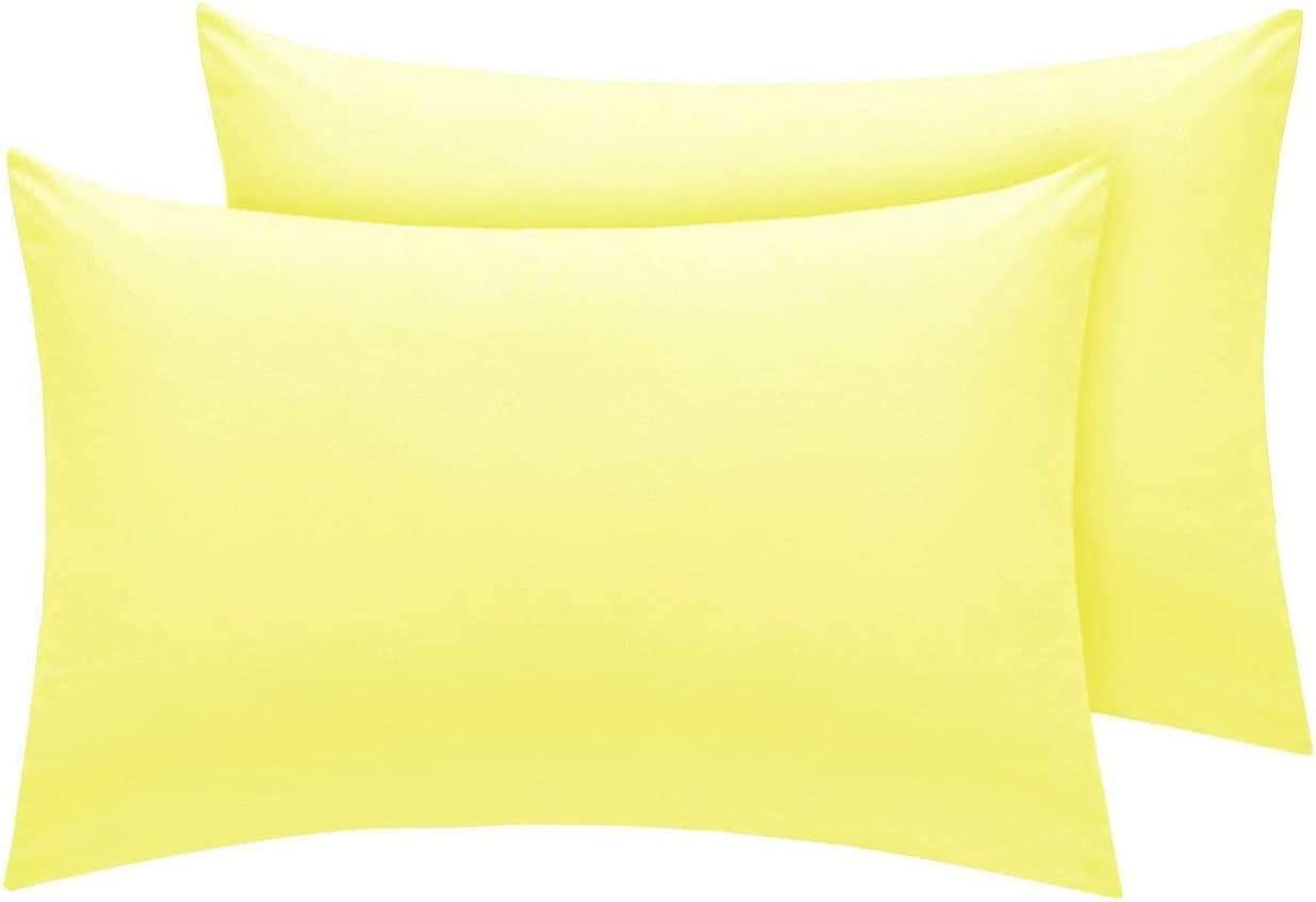 Nightzone Lemon Pillowcase Pack Of 2 Housewife Luxury Percale Pillowcase 50X75cm 100% Polycotton Plain Dyed Pillow Cases (50 X 75 Cm, )