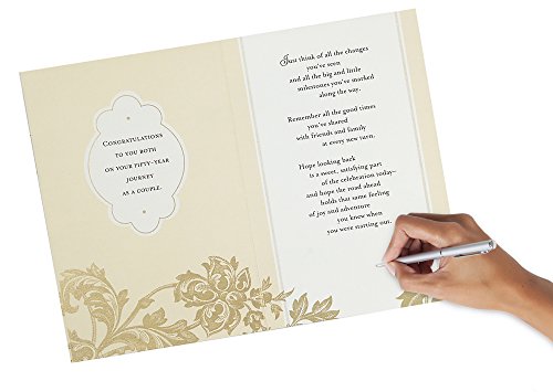 Hallmark Cartão de aniversário de 50 anos (rosas)