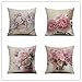 Zestaw 4 poszewek na poduszki, sielankowy kwiatowy (4) poszewka na poduszkę, 70 x 70 cm, miękka poszewka na poduszkę na sofę, krzesło, łóżko, dekoracja domu, poduszki na zewnątrz, wodoodporne, 28 x 28 cali