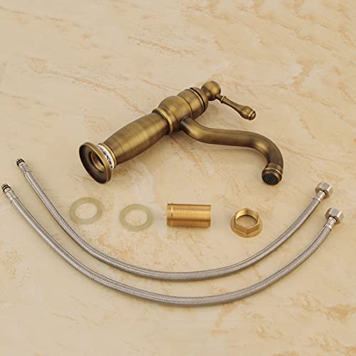 Robinet de salle de bain doré rétro pour lavabo ancien - 3