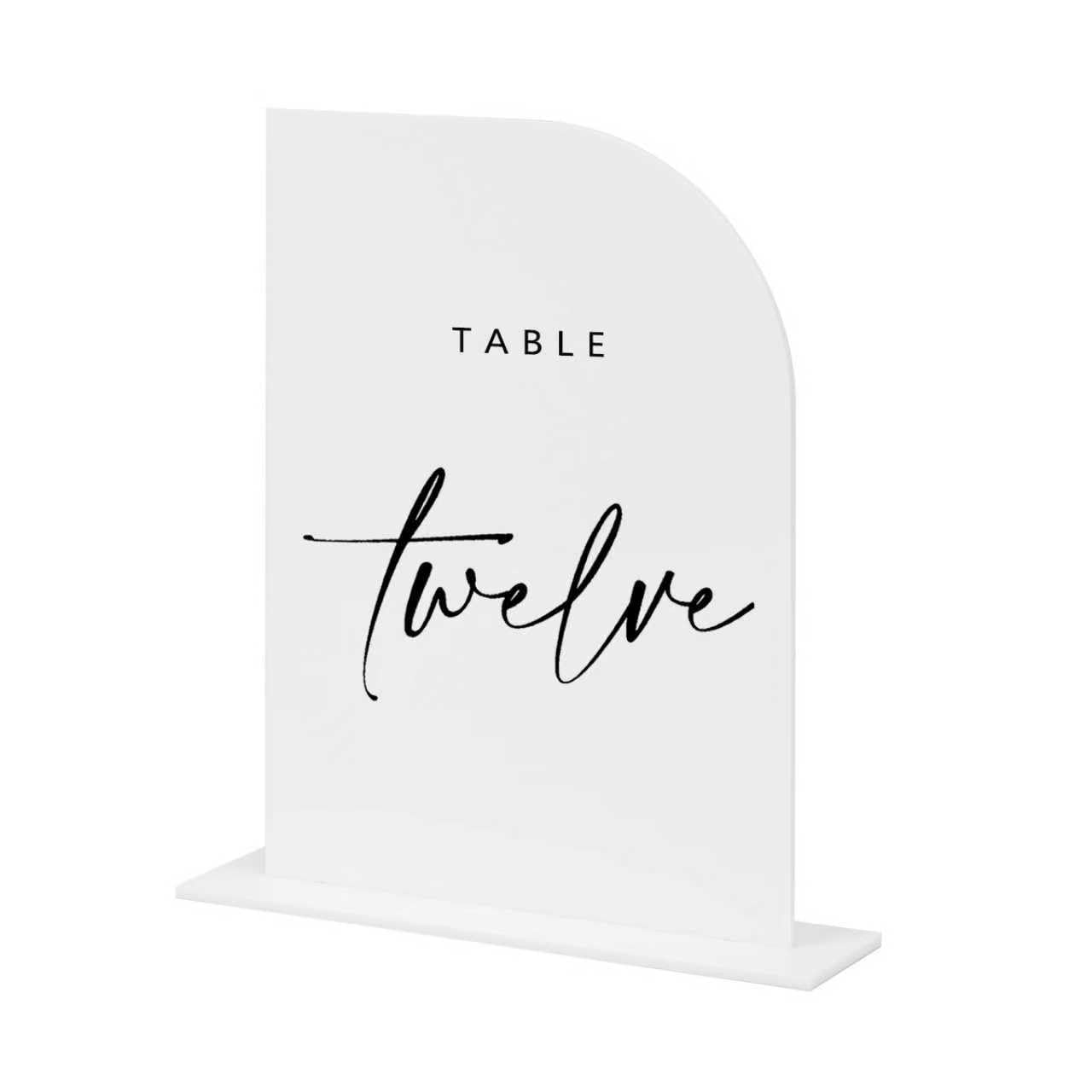 Photo 1 of JINMURY 10 Pack White Half Acrylic Arch Sign with Stand | 5x7 Inch Blank Half Arch Acrylic Sign with Base, DIY Wedding Table Numbers, Wedding Signage, Events& Parties