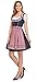 HiZiTi Oktoberfest Costumes Women Dirndl Dresses 3 Pcs German Oktoberfest Dresses Bavarian Costume Beer Carnival Outfits with Blue Dirndl Dress White Blouse Pink Detachable Apron M