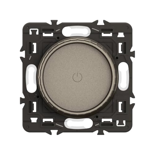 LEGRAND - Interrupteur Variateur rotatif - toutes lampes dimmables jusqu'à 200W - Commande d'Eclairage Complète - Prêt à Installer - Titanium