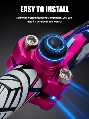Image of JFG RACING Dirt Bike Engine Stop Start Kill Switch Button CNC with Mounting Backplate Universal for Dirt Pit Bike MX Motocross Supermoto Racing ATV Quad KAYO-Pink